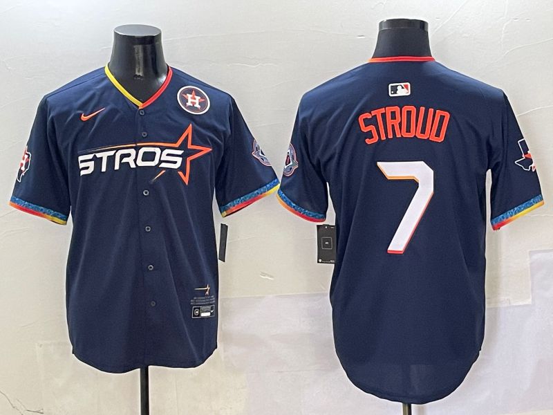 Men Houston Astros #7 Stroud Drak Blue Fourth generation Joint Name Nike 2025 MLB Jersey style 6